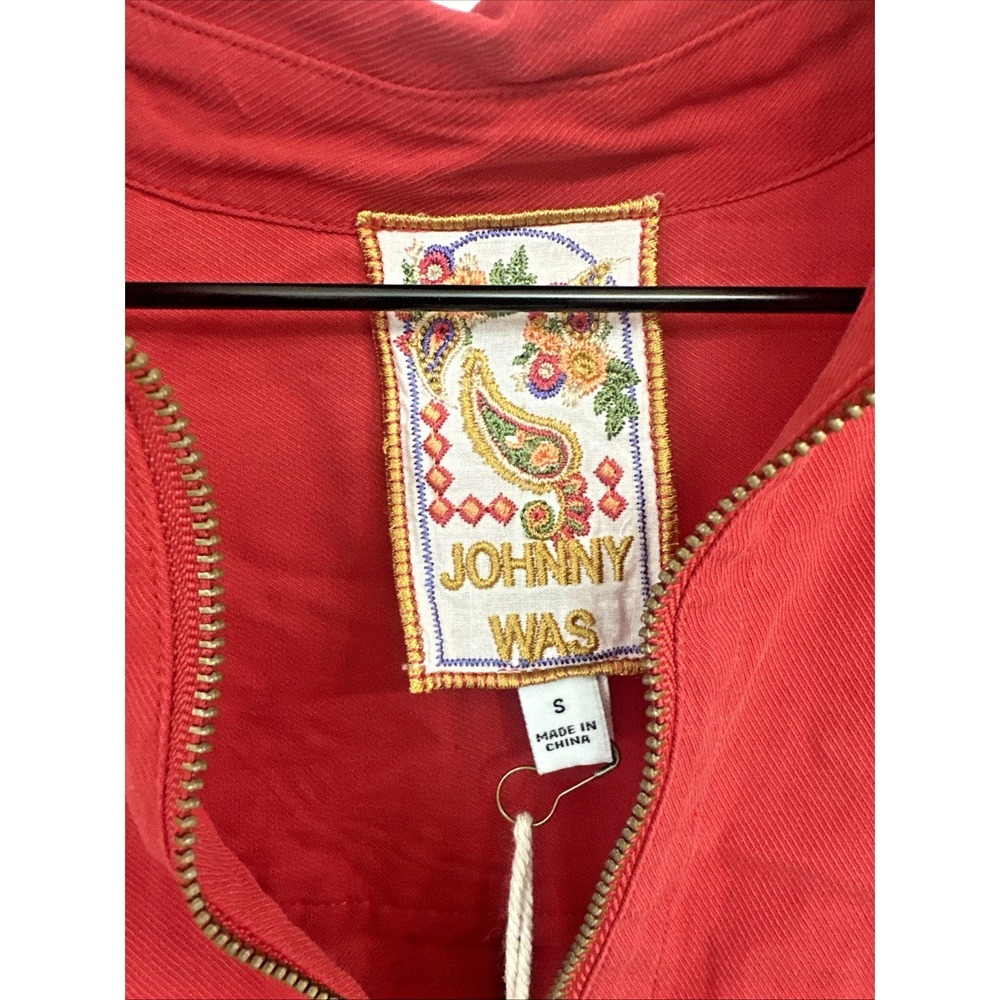Johnny Was Size Small Helena Zip Shirt Tunic Savvy Red‎ Floral Horse Embroidered - Picture 5 of 13